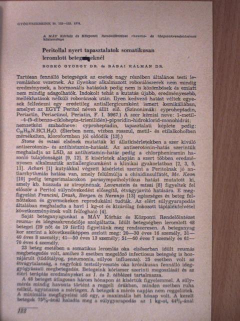 Dr. Bobkó György - Peritollal nyert tapasztalatok somatikusan leromlott betegeknél [antikvár]