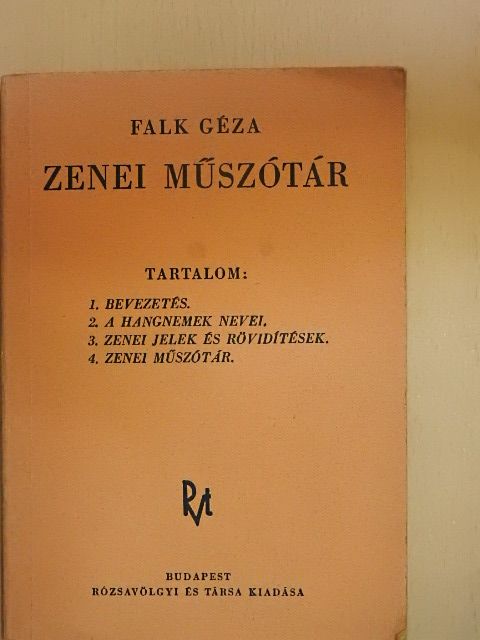 Falk Géza - Zenei műszótár [antikvár]