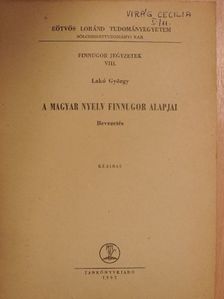 Lakó György - Finnugor jegyzetek VIII. [antikvár]