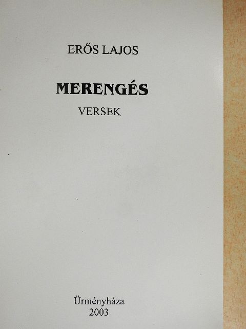 Erős Lajos - Merengés [antikvár]
