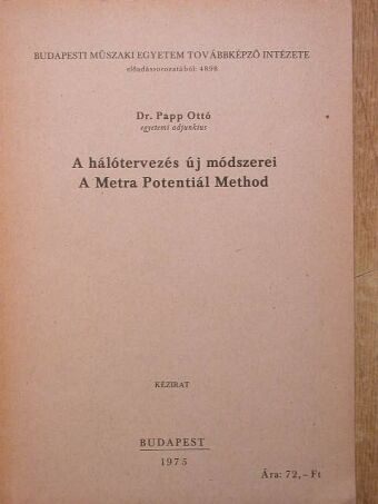 Dr. Papp Ottó - A hálótervezés új módszerei [antikvár]