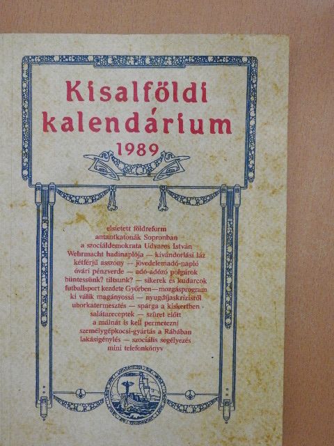 Ágh Zsófia - Kisalföldi kalendárium 1989 [antikvár]