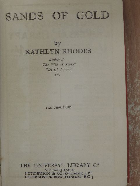 Kathlyn Rhodes - Sands of Gold [antikvár]
