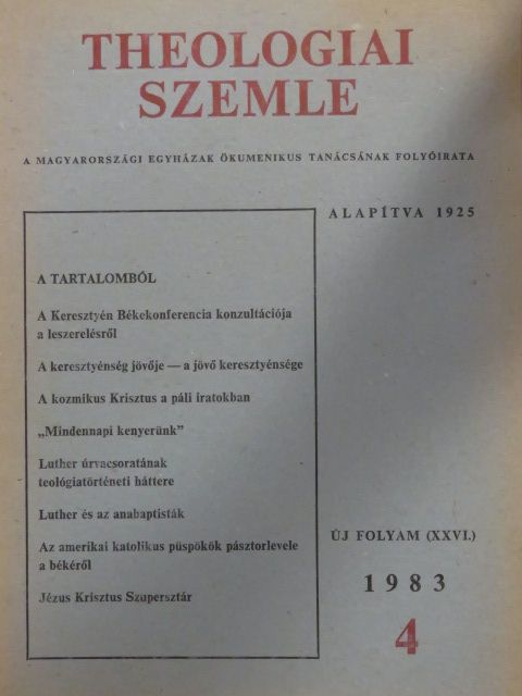 Alekszej Arbatov - Theologiai Szemle 1983/4. [antikvár]