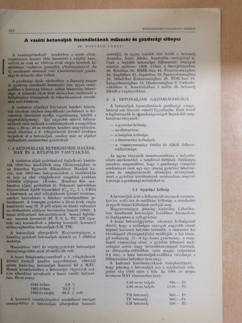 Dr. Horváth Ferenc - A vasúti betonaljak használatának műszaki és gazdasági előnyei [antikvár]