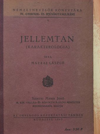 Mátrai László - Jellemtan [antikvár]