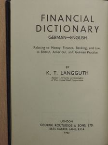 K. T. Langguth - Financial Dictionary German-English [antikvár]