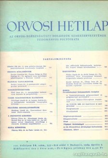 TRENCSÉNI TIBOR - Orvosi hetilap 110. évfolyam (I-IV) [antikvár]