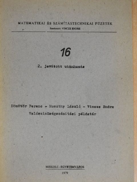 Dömötör Ferenc - Valószinüségszámitási példatár [antikvár]