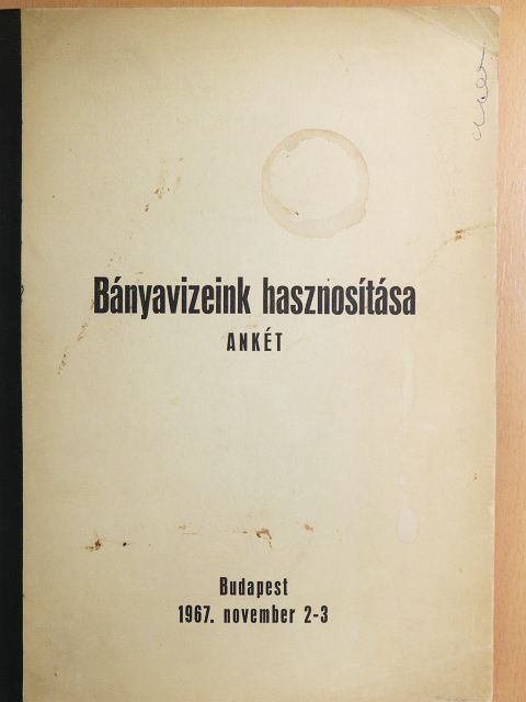 Becker Ferenc - Bányavizeink hasznosítása [antikvár]