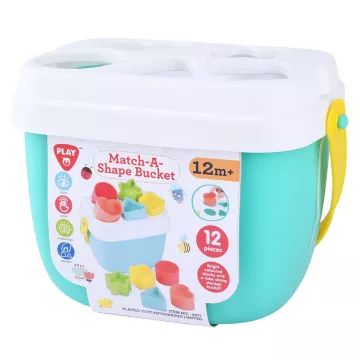 Playgo: Formaválogató játék vödörben, 12 db-os