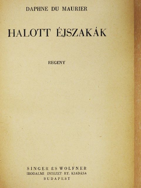 Daphne du Maurier - Halott éjszakák [antikvár]