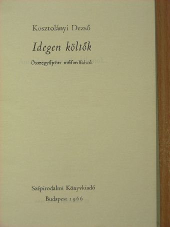 Ada Negri - Idegen költők [antikvár]