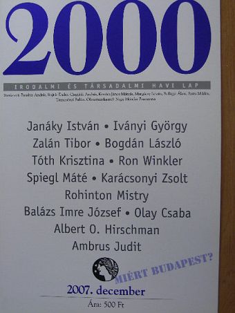 Albert O. Hirschman - 2000 2007. december [antikvár]