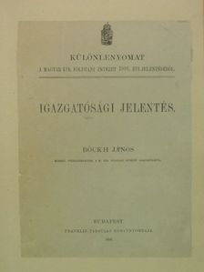 Böckh János - Igazgatósági jelentés [antikvár]