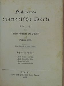Shakespeare - Shakspeare's dramatische Werke 3. (gótbetűs) [antikvár]