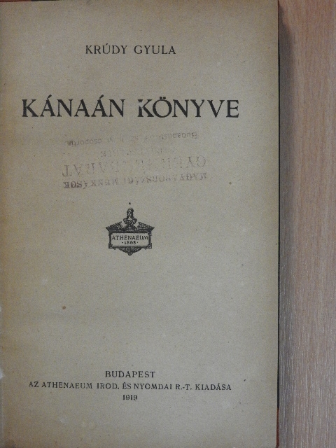 Krúdy Gyula - Kánaán könyve [antikvár]