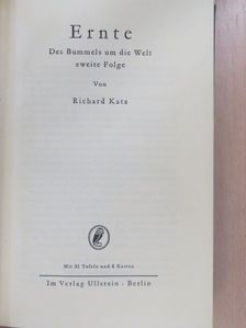 Richard Katz - Ernte [antikvár]
