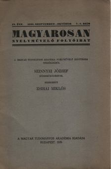 Zsirai Miklós - Magyarosan IV. évf. 1935. 7-8. szám [antikvár]