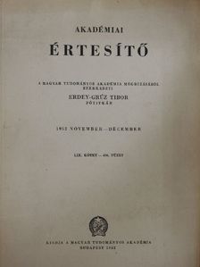 Dr. Tamás Lajos - Akadémiai Értesítő 1952. november-december [antikvár]