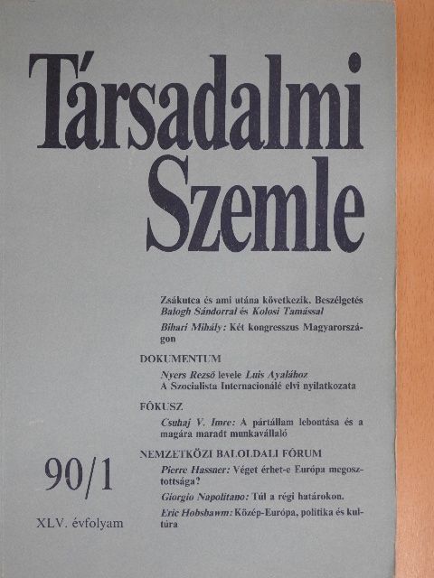 Bihari Mihály - Társadalmi Szemle 1990. január [antikvár]