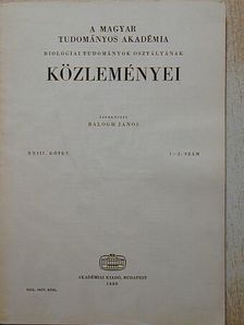 Ábrahám Ambrus - A Magyar Tudományos Akadémia Biológiai Tudományok Osztályának Közleményei XXIII. kötet 1-2. szám [antikvár]
