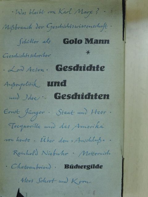 Golo Mann - Geschichte und Geschichten [antikvár]