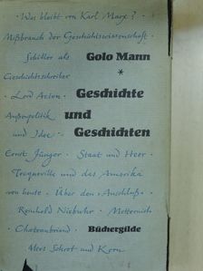 Golo Mann - Geschichte und Geschichten [antikvár]