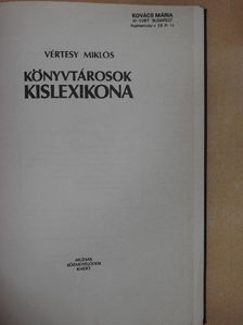 Vértesy Miklós - Könyvtárosok kislexikona [antikvár]