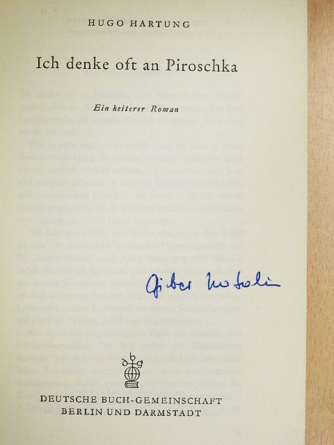 Hugo Hartung - Ich denke oft an Piroschka [antikvár]
