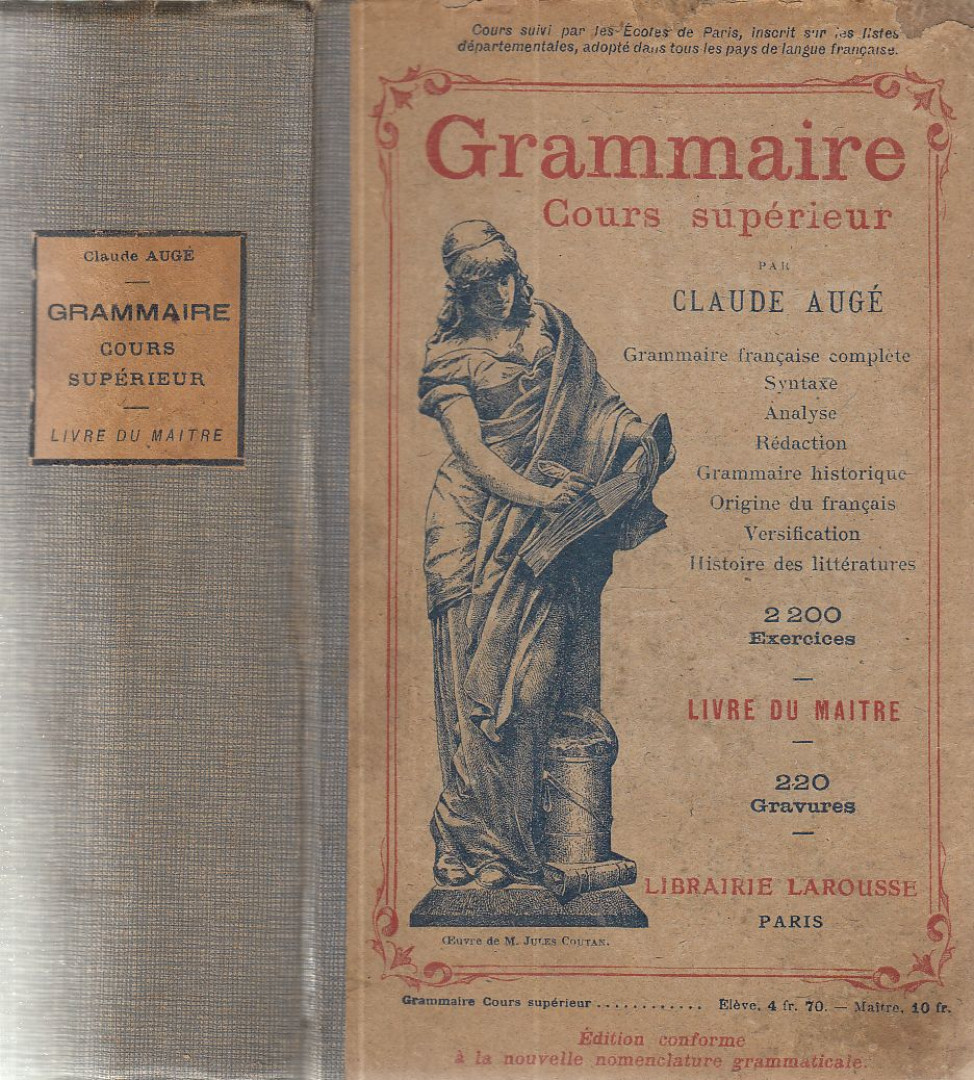 Augé, Claude - Grammaire cours supérieur - Livre du maitre [antikvár]
