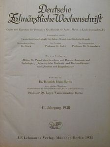 Deutsche Zahnärztliche Wochenschrift 1938. januar-dezember [antikvár]