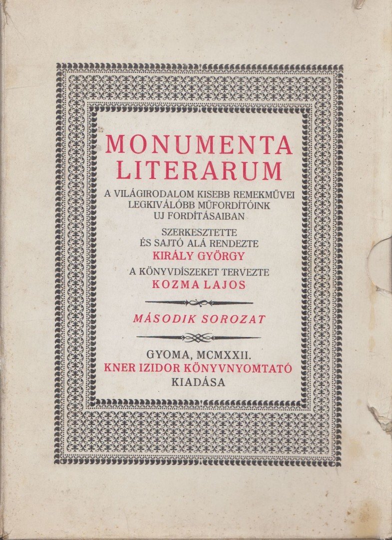 KIRÁLY GYÖRGY - Monumenta Literarum II. [antikvár]