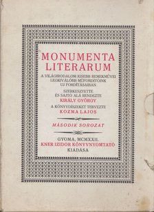 KIRÁLY GYÖRGY - Monumenta Literarum II. [antikvár]