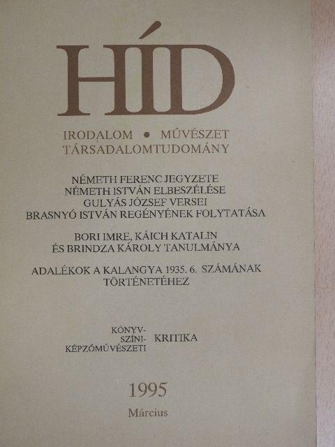 Brasnyó István - Híd 1995. március [antikvár]