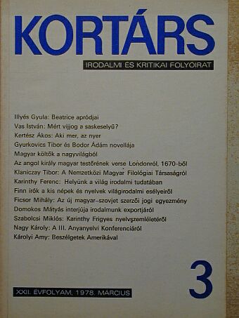 Ágh István - Kortárs 1978. március [antikvár]