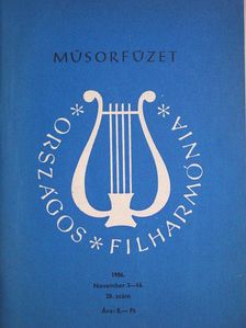 Országos Filharmónia Műsorfüzet 1986/20. [antikvár]