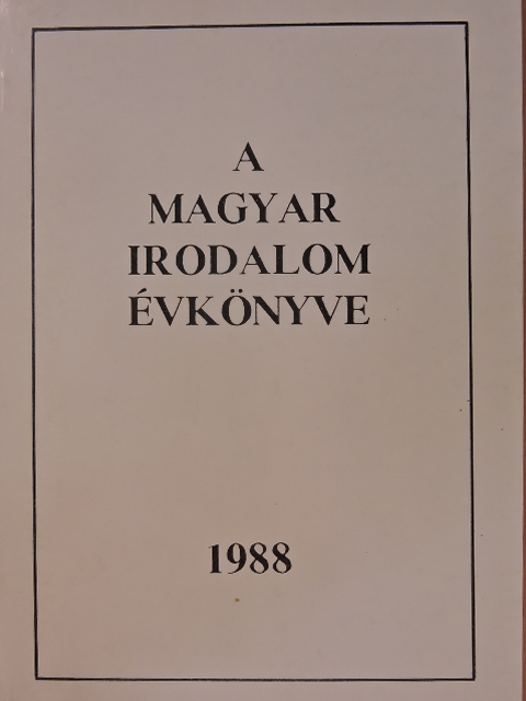 A Magyar Irodalom Évkönyve 1988 [antikvár]