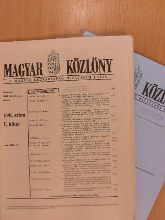 Magyar Közlöny 2004. december 22. I-II. [antikvár]