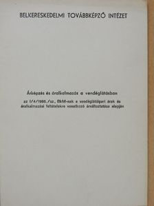 Dr. Rétfalvi Gábor - Árképzés és áralkalmazás a vendéglátásban [antikvár]