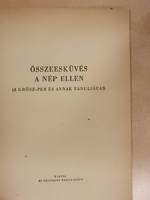 Összeesküvés a nép ellen [antikvár]