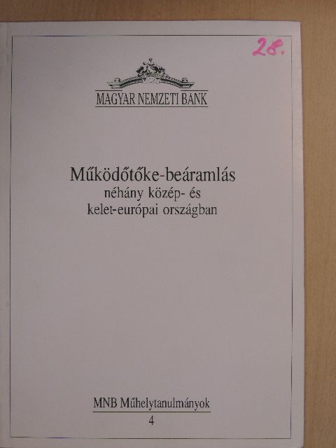 Horváth László - Működőtőke-beáramlás néhány közép- és kelet-európai országban [antikvár]