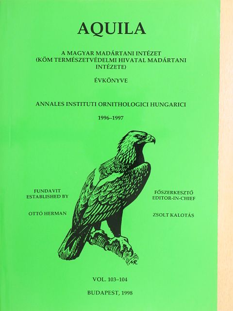 Boros Emil - Aquila - A Magyar Madártani Intézet évkönyve 1996-1997 [antikvár]