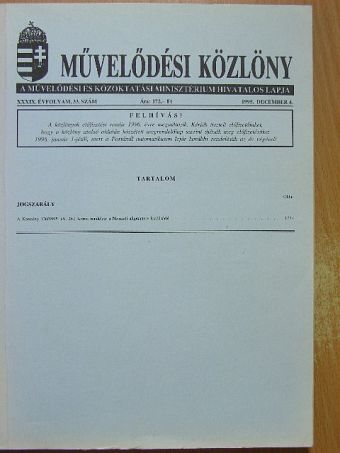 Művelődési Közlöny 1995. december 4. [antikvár]