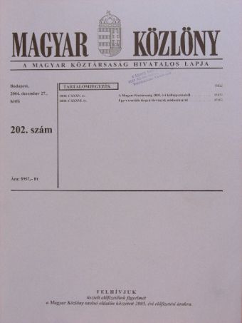 Magyar Közlöny 2004. december 27. [antikvár]