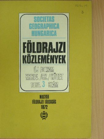 Dr. Boros Ferenc - Földrajzi Közlemények 1986/3.  [antikvár]