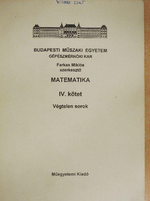 Farkas Miklós - Matematika IV. [antikvár]