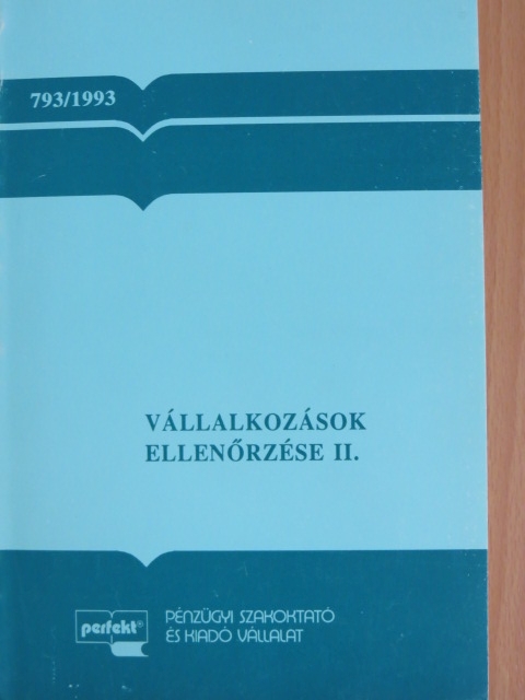 Békési Sándor - Vállalkozások ellenőrzése II. [antikvár]