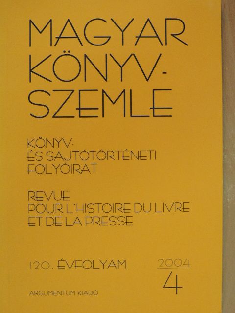 Czövek Zoltán - Magyar Könyvszemle 2004/4. [antikvár]