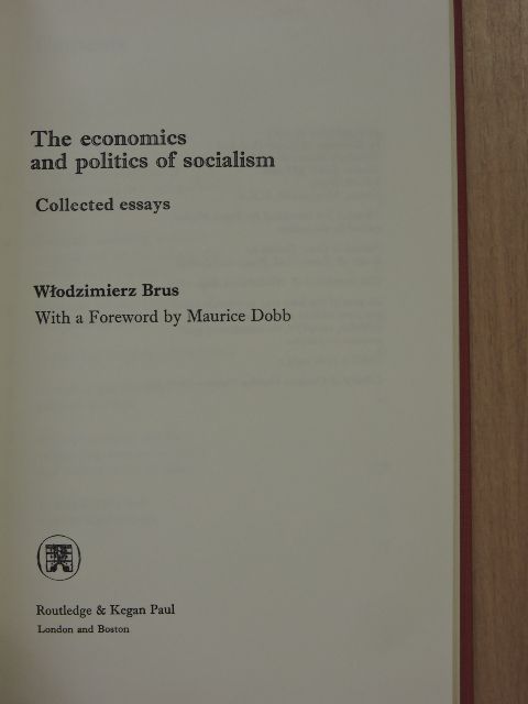 Wlodzimierz Brus - The economics and politics of socialism [antikvár]